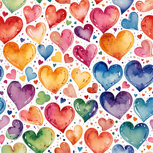 Vibrant Multicolor Heart Wrapping Paper