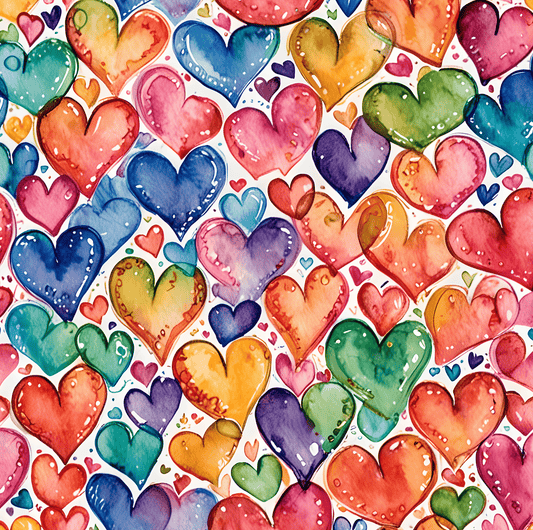 Vibrant Multicolor Heart Wrapping Paper Roll