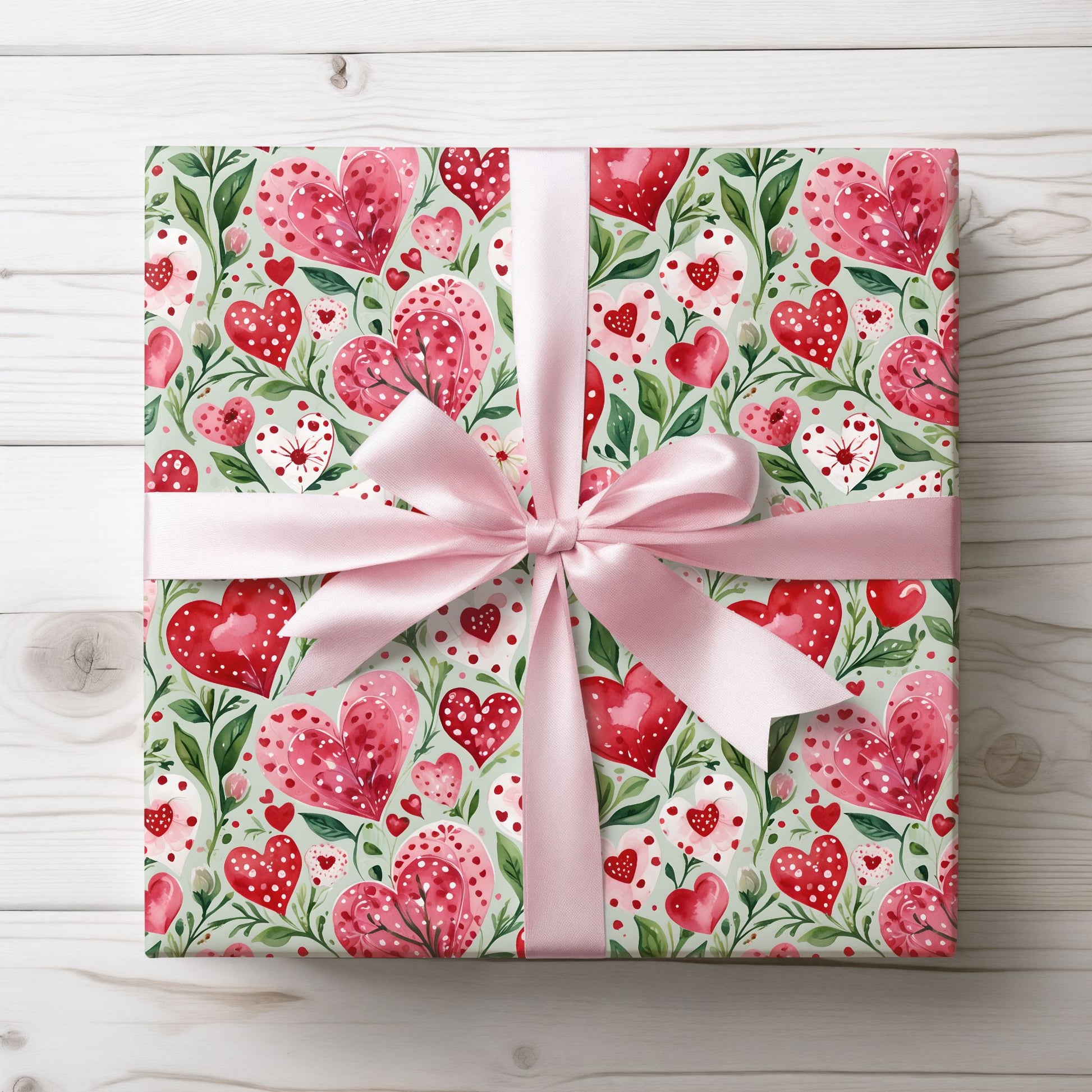 Charming Pink Heart Wrapping Paper for Gift Giving