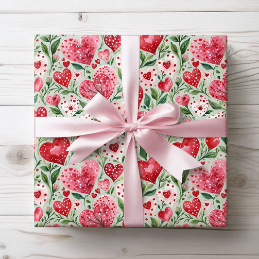 Charming Pink Heart Wrapping Paper for Gift Giving