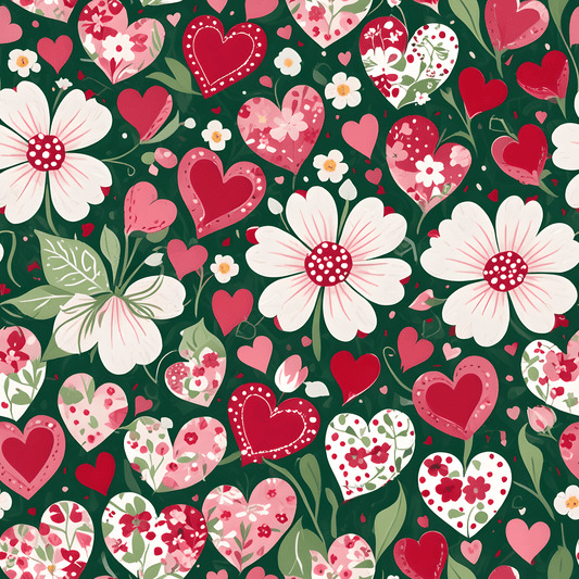 Flora & Heart Wrapping Paper,