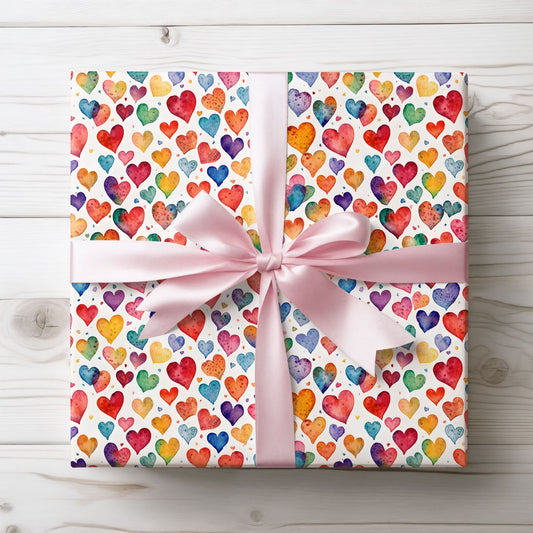 Colorful Heart Wrapping Paper - Gift Wrap
