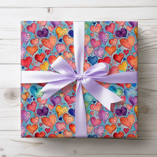 Vibrant Love Wrapping Paper - Colorful Gift Wrap