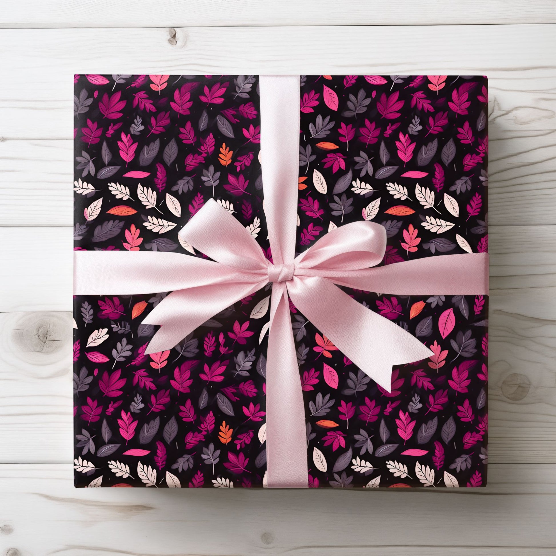 Colorful Pink Leaf Wrapping Paper