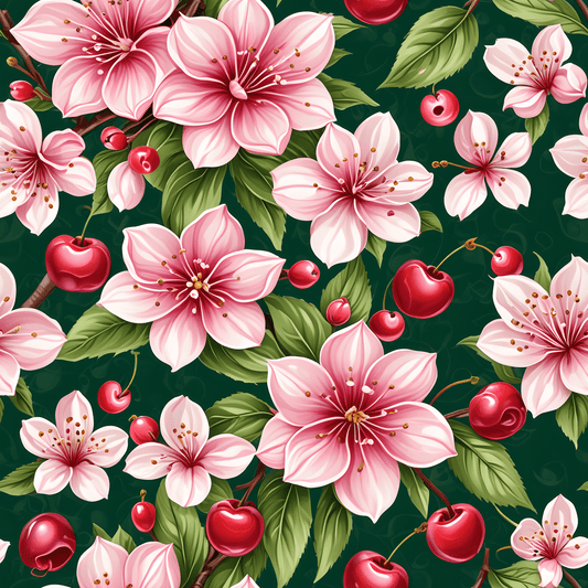 Wrapping Paper: Pink Cherry Floral Design