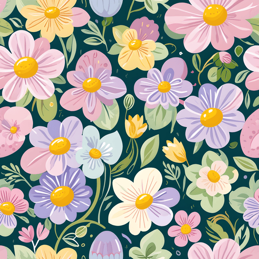 Vibrant Pastel Floral Wrapping Paper