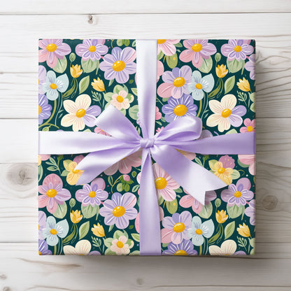 Vibrant Pastel Floral Wrapping Paper