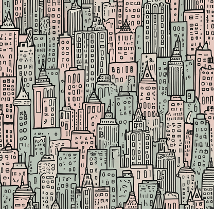 Wrapping Papers - Abstract Pastel Cityscape Gift Wrap