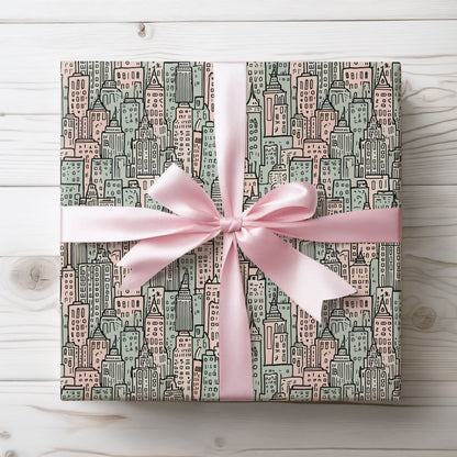 Wrapping Papers - Abstract Pastel Cityscape Gift Wrap