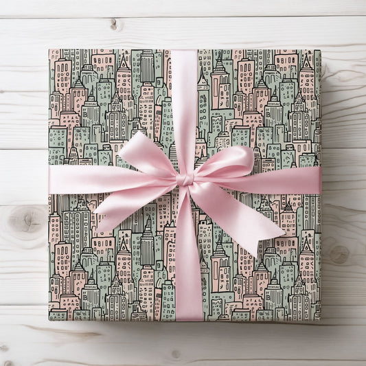 Wrapping Papers - Abstract Pastel Cityscape Gift Wrap