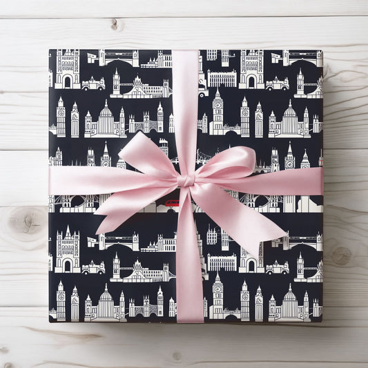Cityscape Wrapping Paper – Elegant Gift Wrap for Holidays