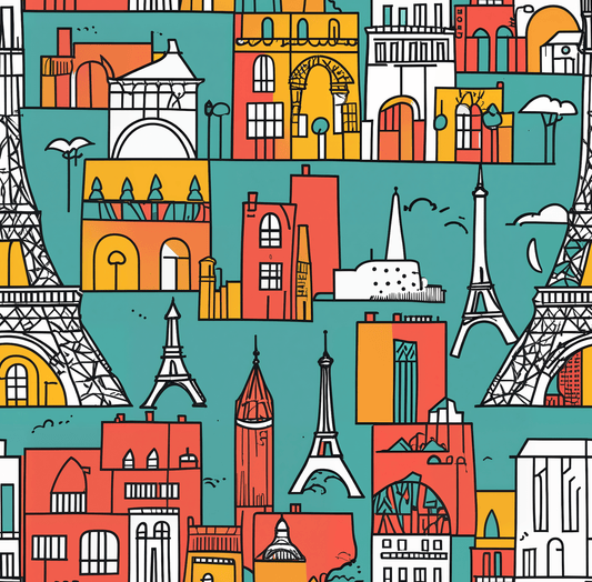 Colorful Cityscape Wrapping Paper
