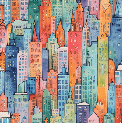 Abstract Cityscape Wrapping Papers