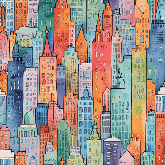 Abstract Cityscape Wrapping Papers
