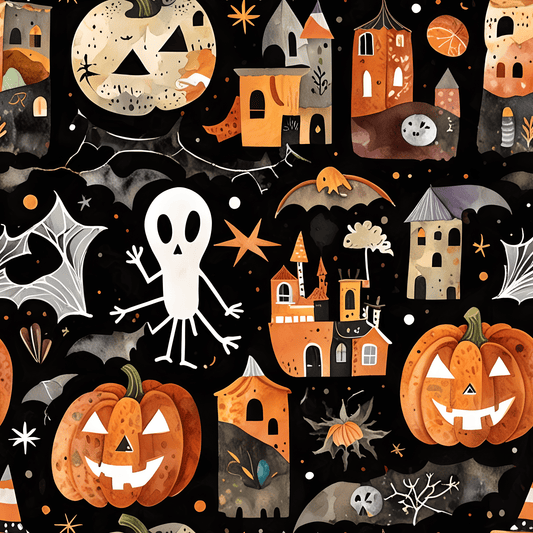 Halloween Wrapping Paper – Pumpkin & Ghost Design for Spooky Fun