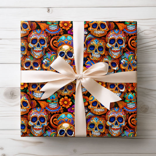 Colorful Skull Wrapping Paper