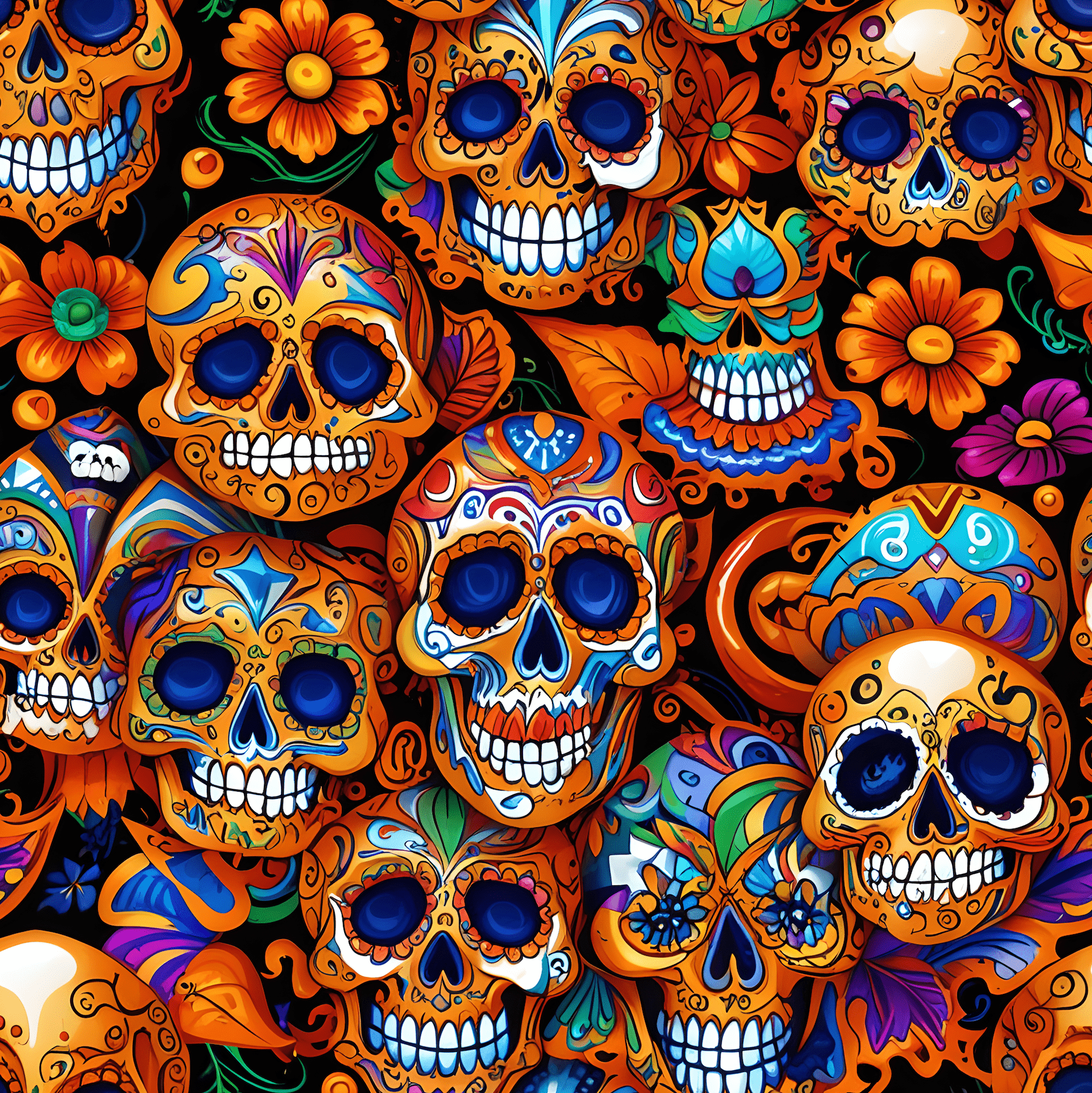 Colorful Skull Wrapping Paper