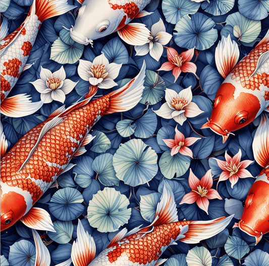 Koi Wrapping Paper – Elegant Blue Koi Fish Gift Paper for Every Occasion