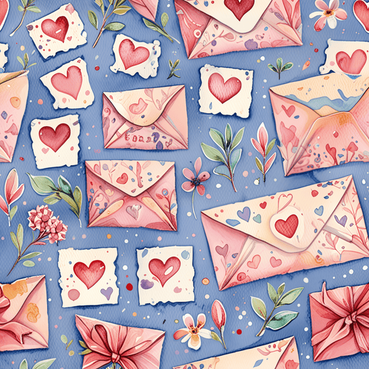 Valentine’s Day Hearts and Letter Wrapping Paper