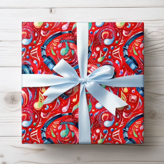 Vibrant Abstract Musical Gift Wrapping Paper