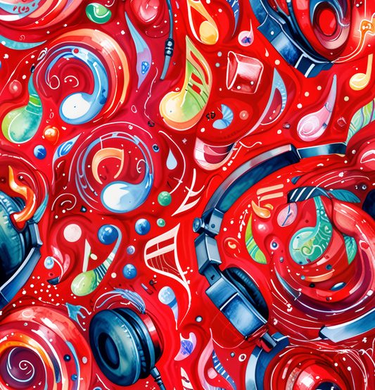 Vibrant Abstract Musical Gift Wrapping Paper