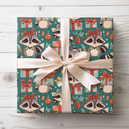 Wrapscallions – Raccoon Mischief Christmas Wrapping Paper