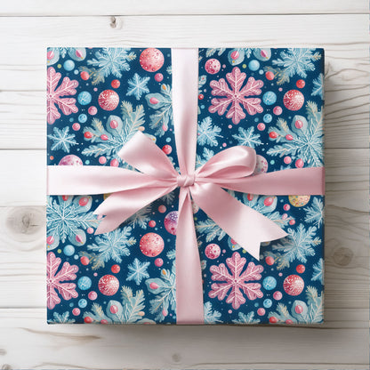Frosted Glam – Snowflakes & Sparkle Wrapping Paper