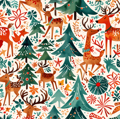 Deerly Beloved: Modern Reindeer Mayhem Wrapping Paper