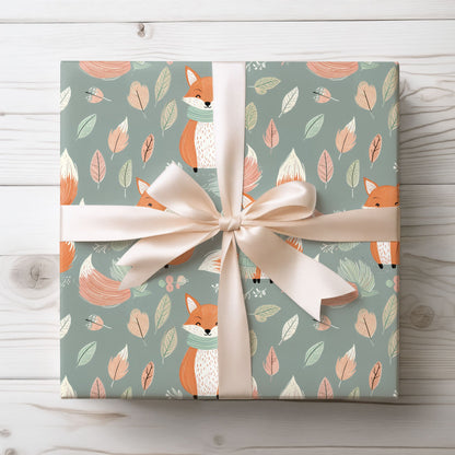 Foxy Frost – Cozy Winter Forest Wrapping Paper