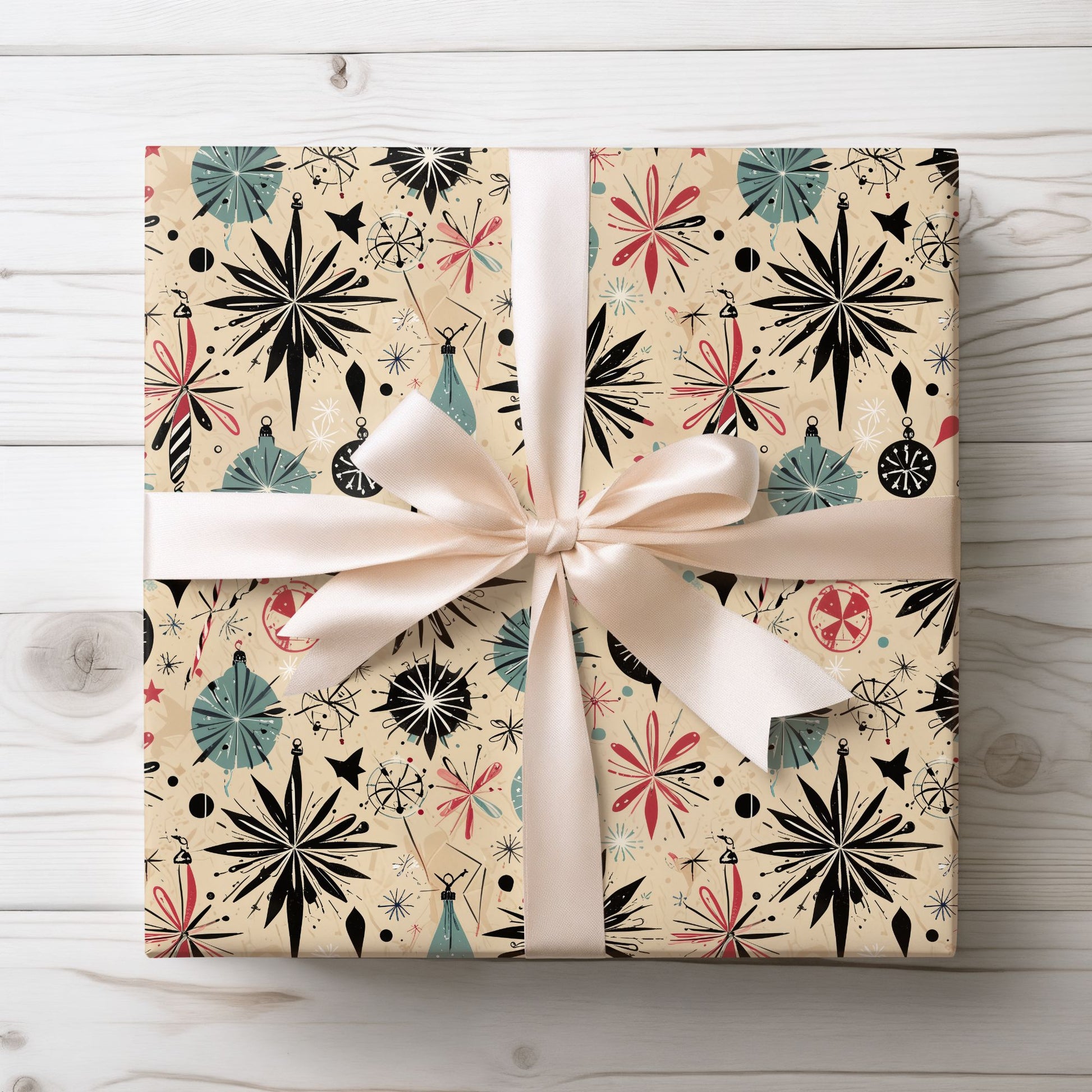 Vintage Abstract Ornament Christmas Wrapping Paper - Lokipawz