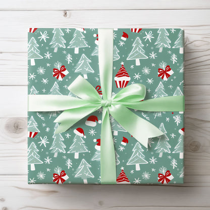 Jolly Sketchmas – Whimsical Winter Wrapping Paper