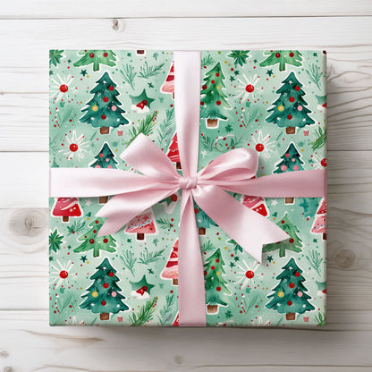 Merry Little Tree - mendous – Watercolor Christmas Tree Wrapping Paper