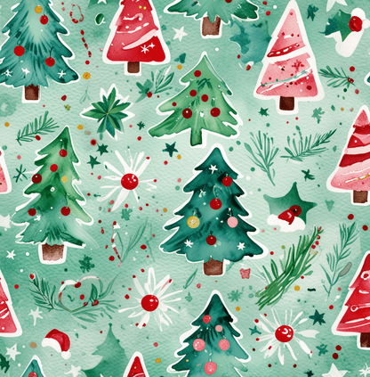 Merry Little Tree - mendous – Watercolor Christmas Tree Wrapping Paper