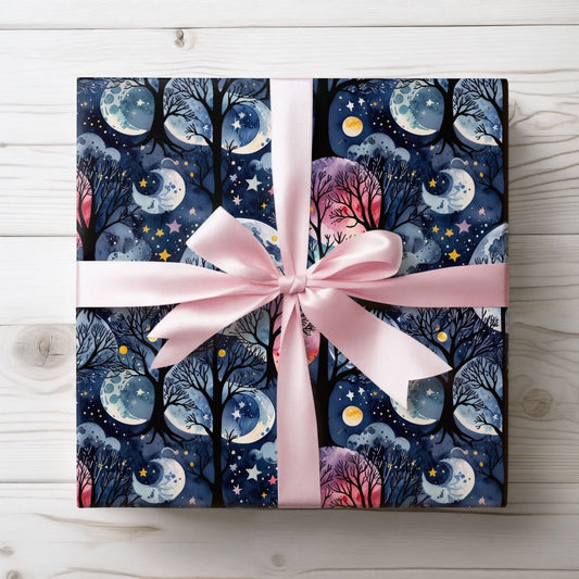 Celestial Universe Wrapping Paper - Cosmic Gift Wrap, Starry Night Packaging, Space Theme, Holiday Gift Wrap, Birthday Wrap
