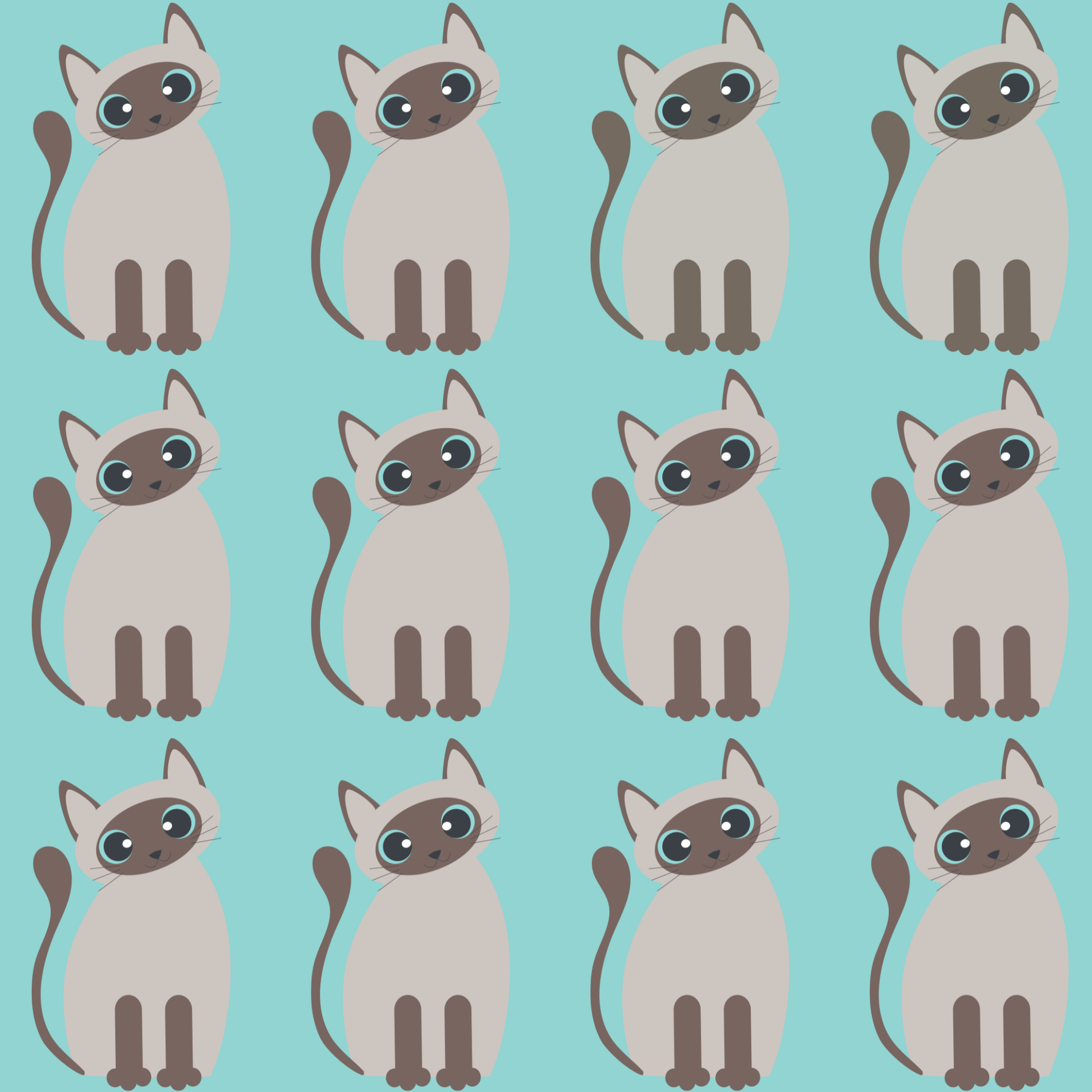 Siamese Cat Wrapping Paper – Elegant Blue Background for Cat Lovers