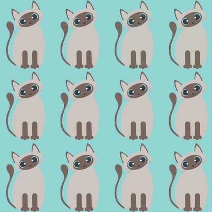 Siamese Cat Wrapping Paper – Elegant Blue Background for Cat Lovers