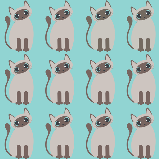Siamese Cat Wrapping Paper – Elegant Blue Background for Cat Lovers
