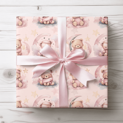 Sleepy Pink Bears Wrapping Papers