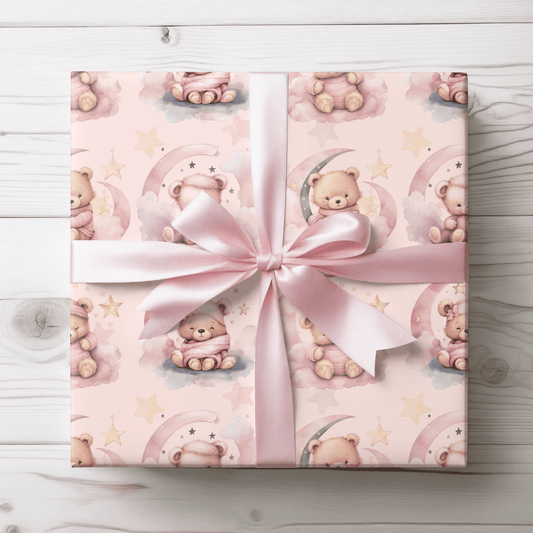 Sleepy Pink Bears Wrapping Papers