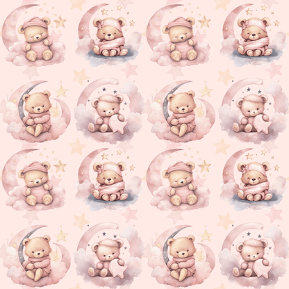 Sleepy Pink Bears Wrapping Papers