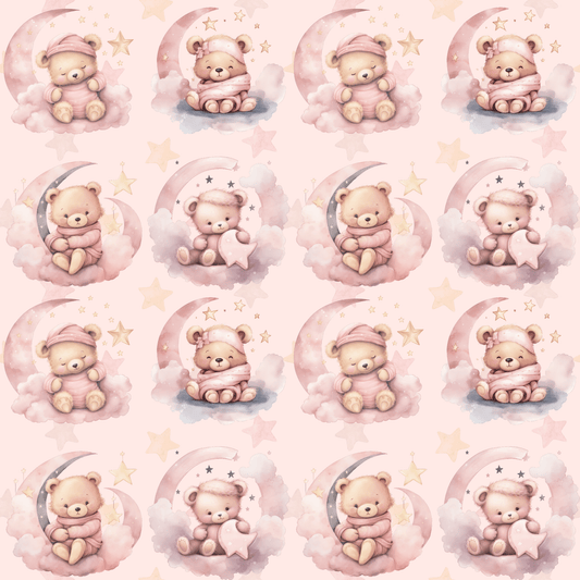 Sleepy Pink Bears Wrapping Papers