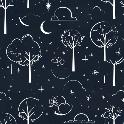 Wrapping Paper - Celestial Grove Night Sky Wrapping Paper