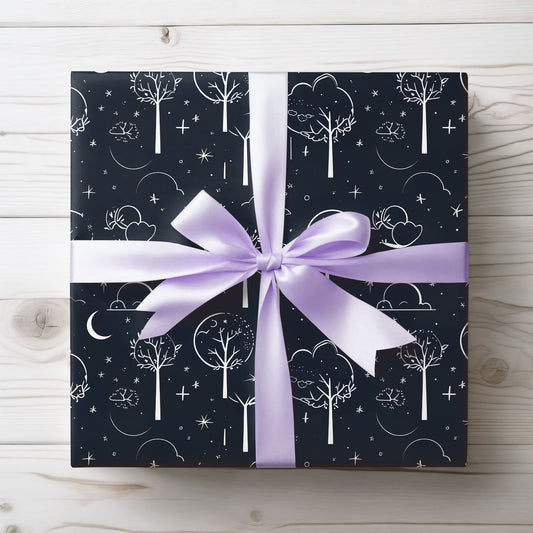 Wrapping Paper - Celestial Grove Night Sky Wrapping Paper