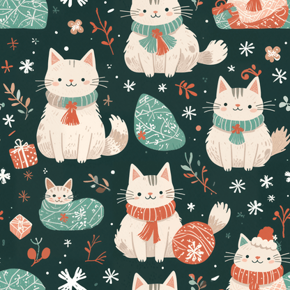 Purrfectly Cozy Cats – Holiday Wrapping Paper