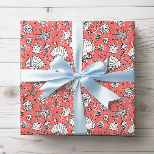 Wrapping Papers - Drift & Flow – Artistic Jellyfish Gift Wrap