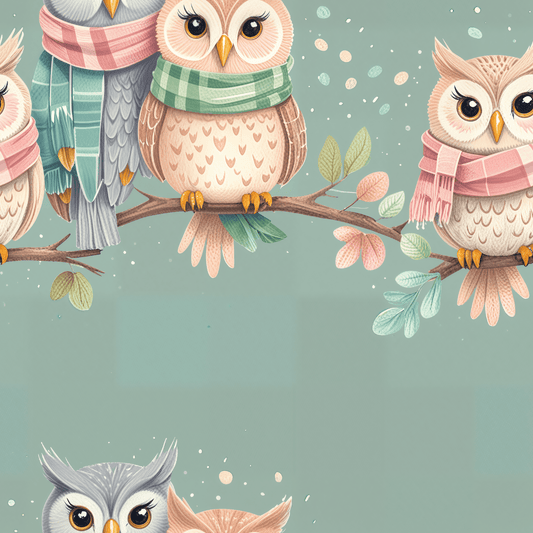 Winter Hoots – Cozy Owl Wrapping Paper