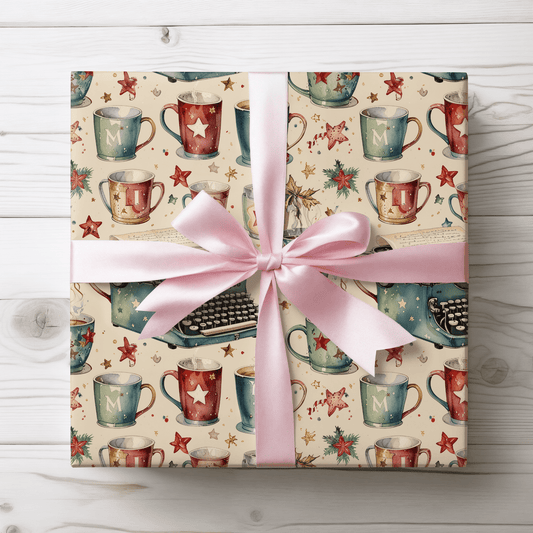 Warm Words & Cocoa – Vintage Writer Wrapping Paper
