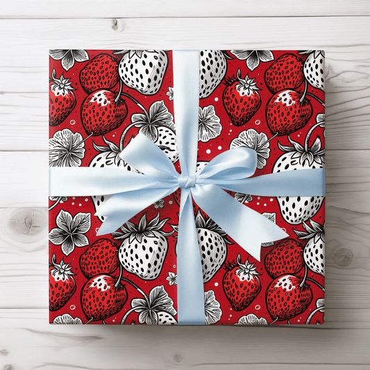 Berry Bold – Strawberry Pop Art Wrapping Paper
