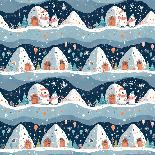 Igloo & Let Go – Polar Bear Village Wrapping Paper