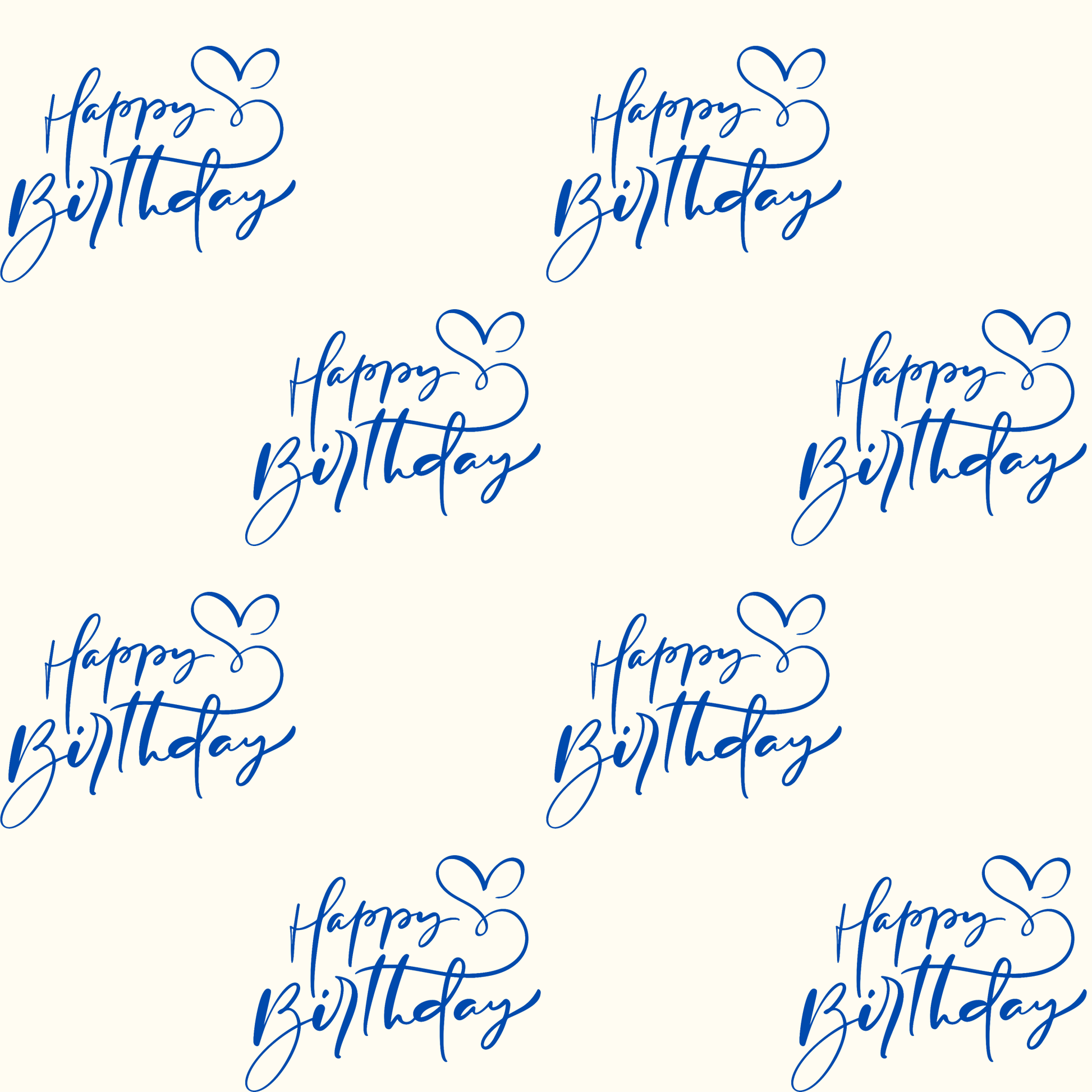 Blue Script Happy Birthday Wrapping Paper